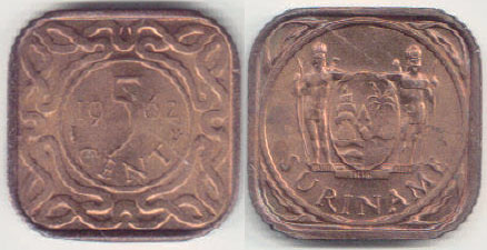 1962 Suriname 5 Cents (Unc) A002506